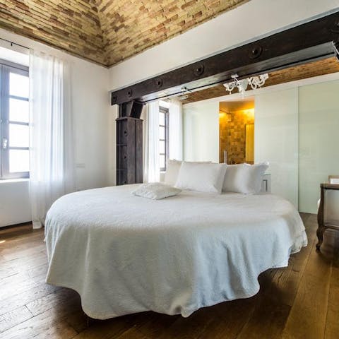 Sleep soundly on one of the round hanging beds