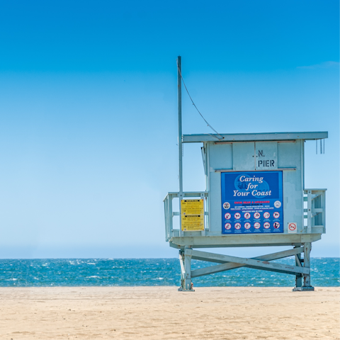 Plan a beach day along nearby Santa Monica