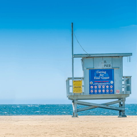 Plan a beach day along nearby Santa Monica