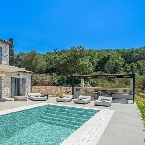 Cool off from the Kefalonia sun in the private pool