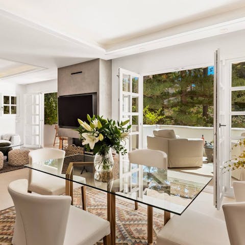 Have your breakfast indoors surrounded by the stylish interior