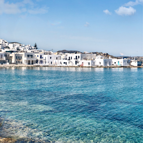 Explore the picturesque fishing village of Naoussa, a few kilometres away