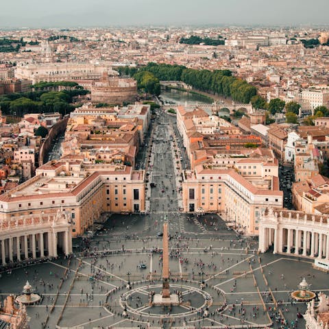 Take a tour of the Vatican City, it's thirty minutes away by car