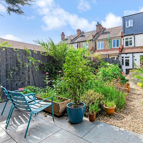 Spend mornings in the garden with a cup of tea
