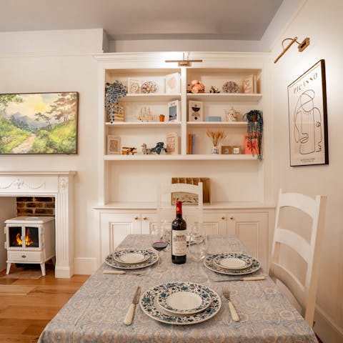Open up the vino and enjoy a cosy meal in