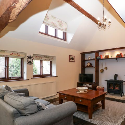 Enjoy a good book in front of an open fire