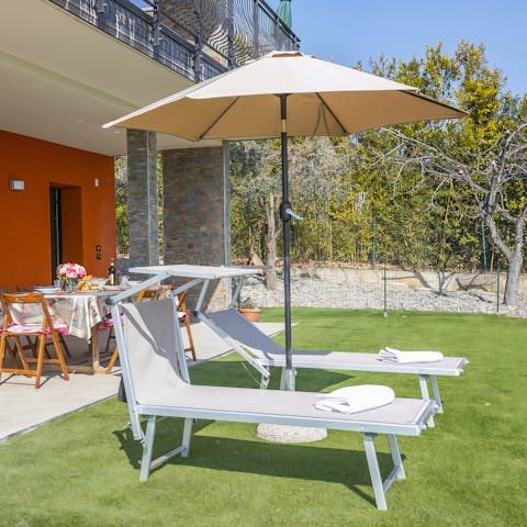 Bask in the sunshine or read in the shade