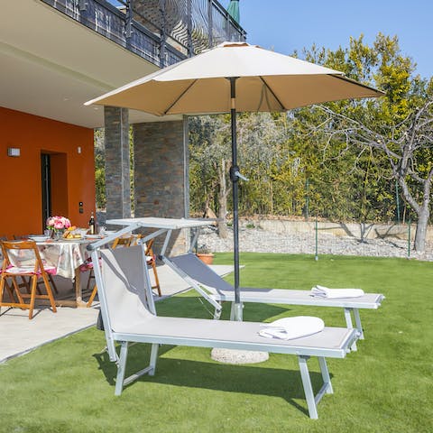 Bask in the sunshine or read in the shade