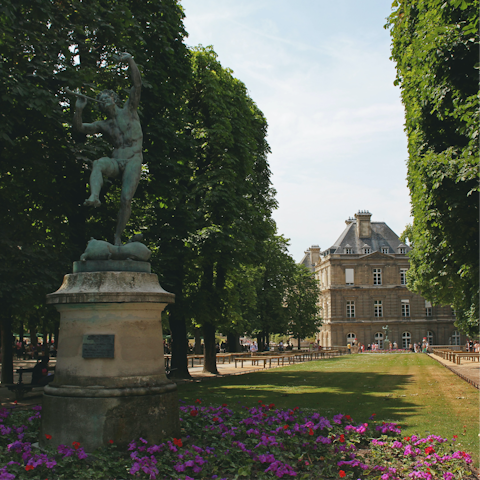Enjoy a stroll around the Luxembourg Garden in the golden sunshine