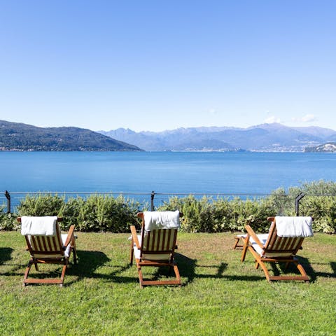 Lie back in the garden and take in the views