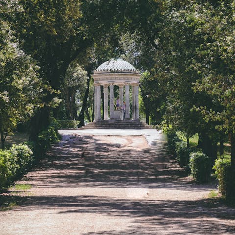 Visit the beautiful Villa Borghese, a short walk away