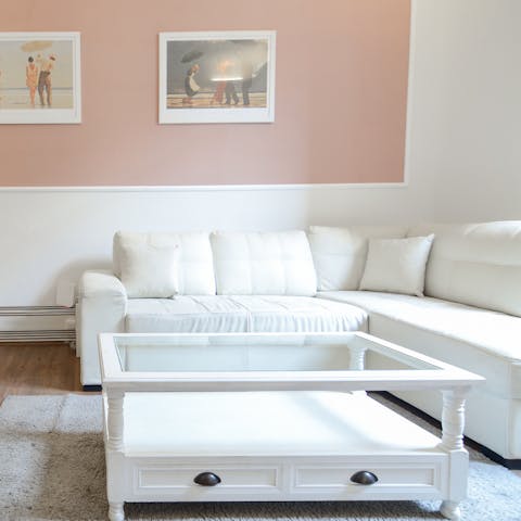 Curl up on the sofa after a busy day of exploring the historic city