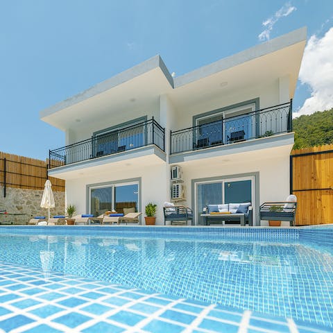 Cool off from the heat with a dip in the private pool