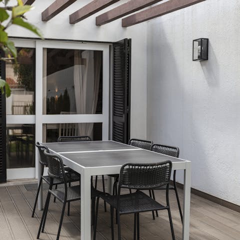 Fire up the barbecue and enjoy the fruits of your labour on the terrace