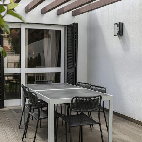 Fire up the barbecue and enjoy the fruits of your labour on the terrace