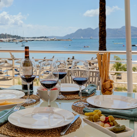 Enjoy Mediterranean inspired meals on the balcony