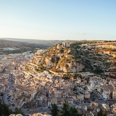 Visit the picturesque town of Scicli, fifteen-minutes away by car