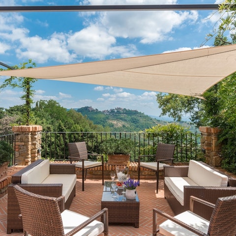 Enjoy incredible views while sipping drinks on the terrace