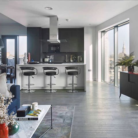 Enjoy your morning coffee at the breakfast bar