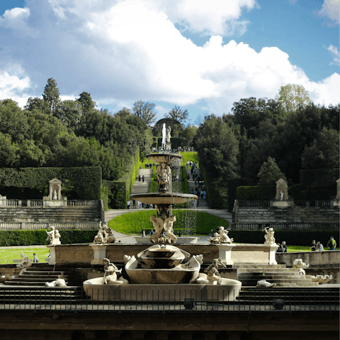 Stay a short stroll from the Boboli Gardens, which you can also admire from the terrace