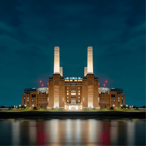 Take the bus to Battersea Power station, twenty minutes away