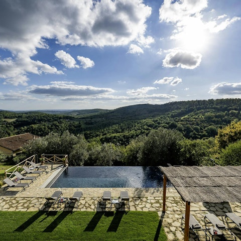 Enjoy sweeping views from the pool and patio