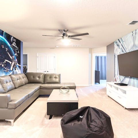 Enjoy family nights of movies and laughter in the comfy lounge