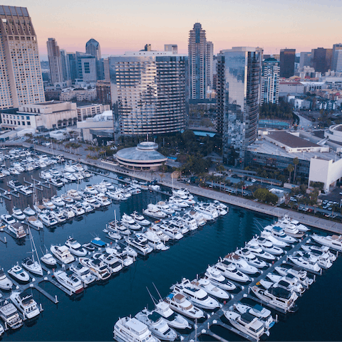 Change up the pace and head downtown into San Diego – just a twenty-minute drive away