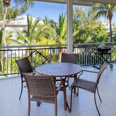 Fire up the barbecue on the private balcony