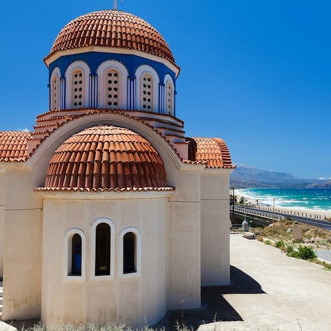 Drive to Ouranoupoli in six minutes to spend the day admiring its architecture