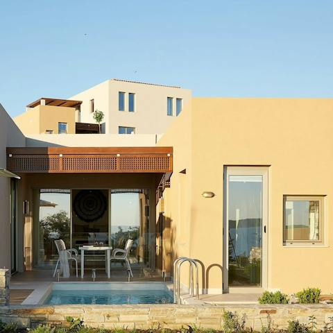 Take a dip in your private pool to start the day with a splash