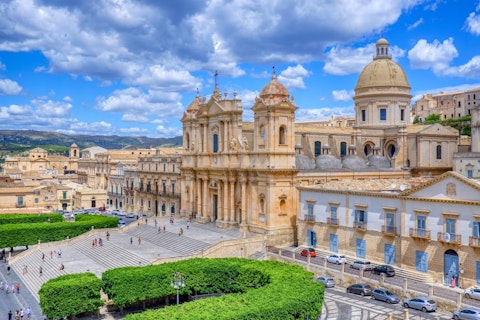 Stroll through magnificent Baroque architecture in the heart of eastern Sicily