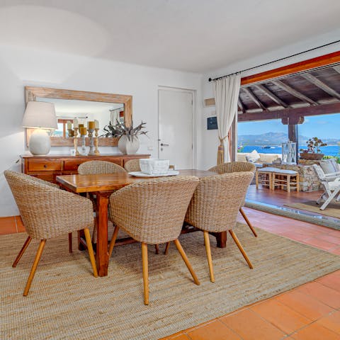 ...Or sit around the inside dining table for a game of cards