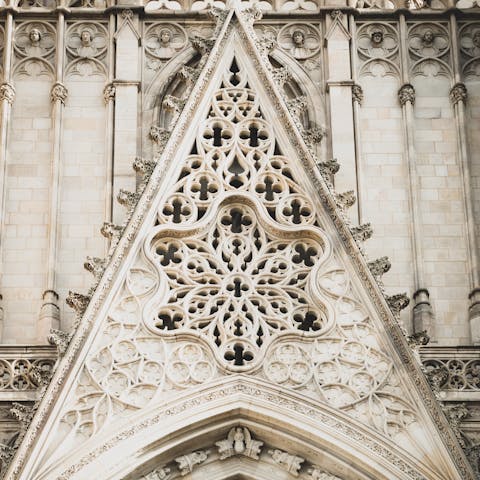 Visit the Gothic Cathedral of the Holy Cross, a short walk away