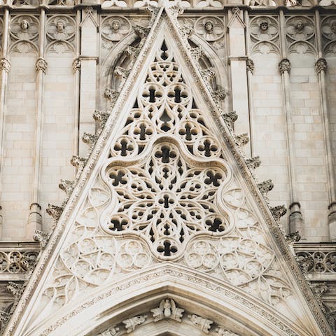 Visit the Gothic Cathedral of the Holy Cross, a short walk away