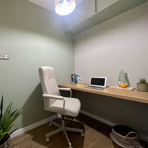 Catch up on emails from the apartment's handy home office