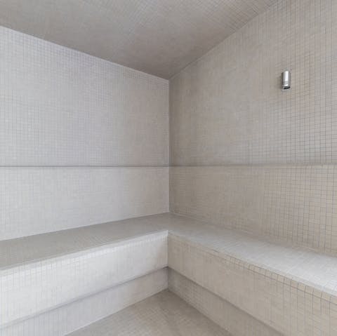 Before clearing your pores in the steam room