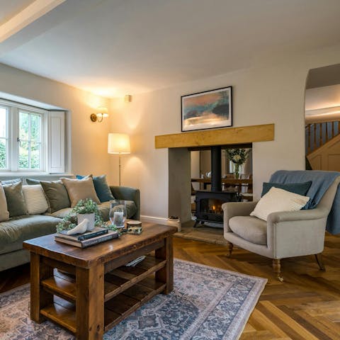 Gather around one of two log burners when the Gloucestershire weather turns colder