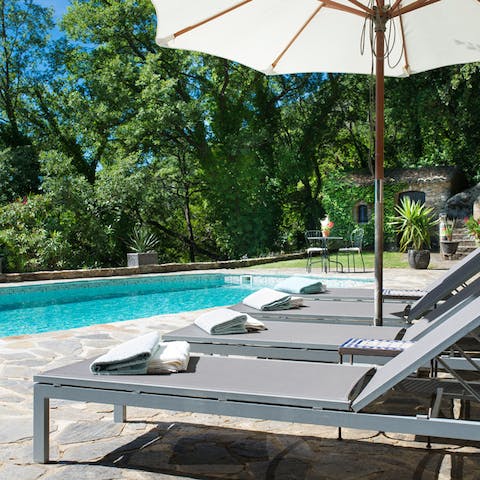 Spend sunny afternoons topping up your tan on the loungers
