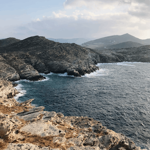 Explore rugged coastlines, or spend time on the shore – Piso Aliki Beach is a six-minute drive