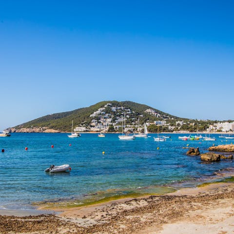 Drive to the fishing town of Santa Eulària des Riu in ten minutes