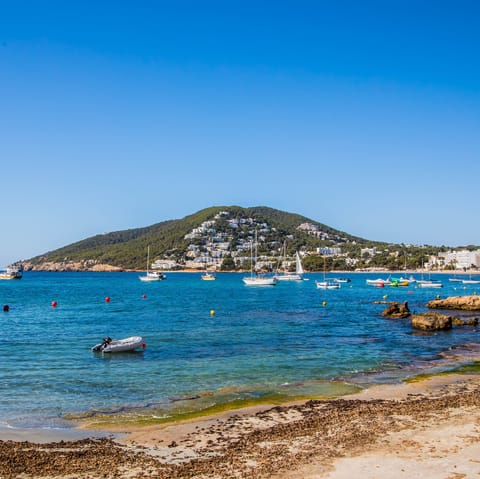 Drive to the fishing town of Santa Eulària des Riu in ten minutes