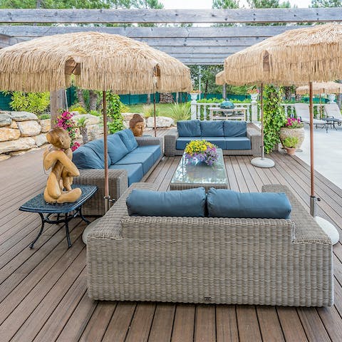 Pop open a bottle of locally-produced rosé in the outdoor lounge