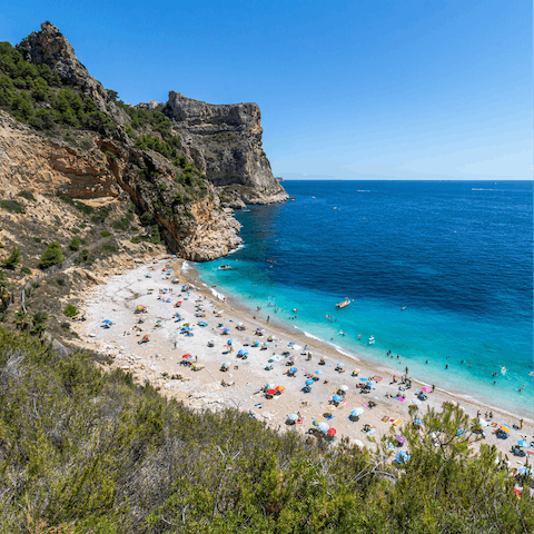Visit the stunning sandy beaches of Javea and enjoy a dip in the Mediterranean Sea