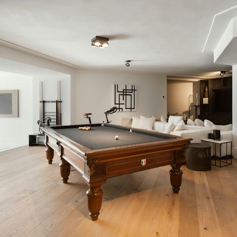 Play a game of Pool after the Lombardy sun sets