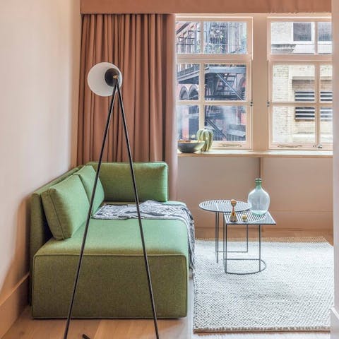 Admire the award winning design and cool industrial space