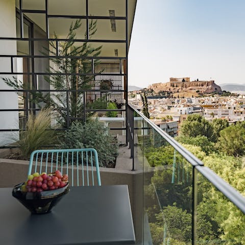 Start your mornings with a Greek frappe accompanied by incredible views