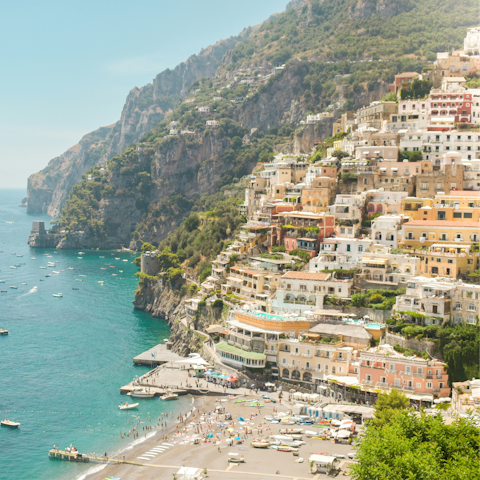 Explore beautiful Positano, just a twenty-minute drive away