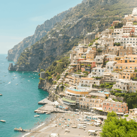 Explore beautiful Positano, just a twenty-minute drive away
