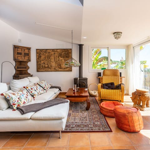 Spend cool evenings around the wood-burning stove